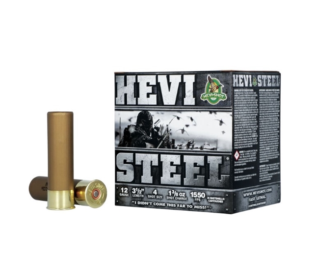 12 GAUGE / 3.5 IN. HEVI-STEEL / 4 SHOT / 1.375 OZ / 25 RDS / HEVI